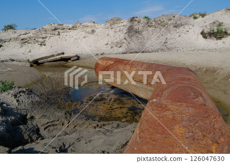 Drainage system of sand quarry Drainage system of sand quarry 126047630