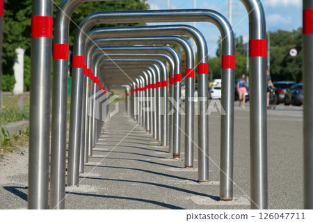Cycle parking rack, outdoor parking place for bicycles and other vehicles 126047711