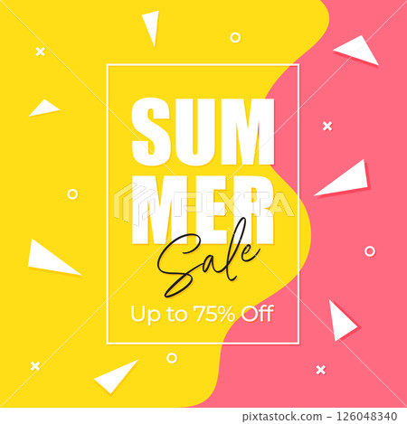 summer sale flat vector illustration.	 126048340