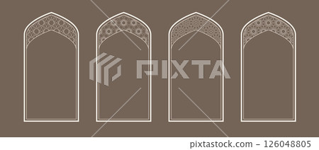 Intricate Islamic window designs showcasing traditional architectural beauty 126048805