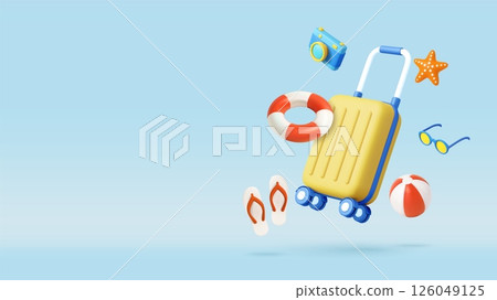3d Flying Summer Travel Items 3d Flying Summer Travel Items 126049125