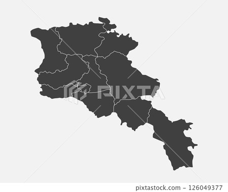 Vector map country Armenia divided on regions Vector map country Armenia divided on regions 126049377