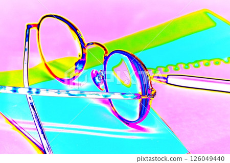 The glasses are in an open envelope. The glasses are in an open envelope. 126049440