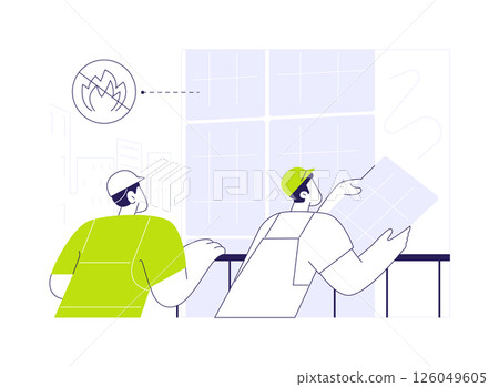 Noncombustible insulation abstract concept vector illustration. Noncombustible insulation abstract concept vector illustration. 126049605