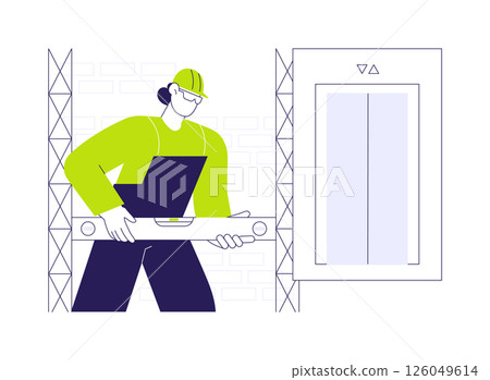 Elevator installation abstract concept vector illustration. Elevator installation abstract concept vector illustration. 126049614