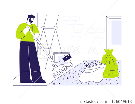 Post-construction cleanup abstract concept vector illustration. 126049618