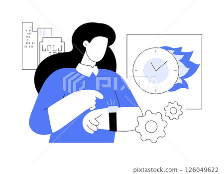 Being always late isolated cartoon vector illustrations. Being always late isolated cartoon vector illustrations. 126049622