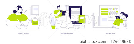 Online degree isolated cartoon vector illustrations se 126049688