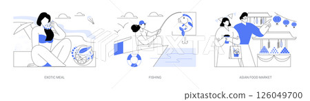 Exotic destination isolated cartoon vector illustrations se 126049700