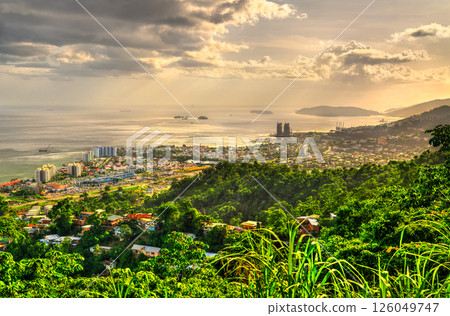 Shoreline of the Gulf of Paria in Port of Spain, Trinidad and Tobago 126049747