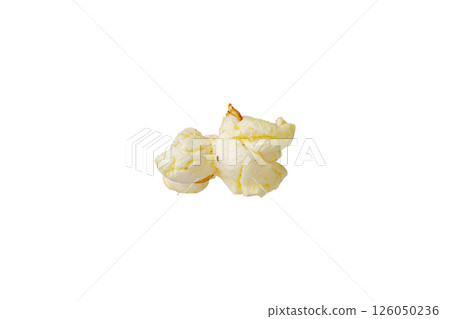 macro popcorn on isolated and white background macro popcorn on isolated and white background 126050236