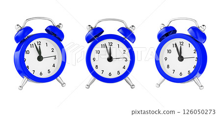 classic watch, pointer clock, Blue color alarm watch on isolated white background classic watch, pointer clock, Blue color alarm watch on isolated white background 126050273