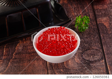 Salmon red caviar in the bowl Salmon red caviar in the bowl 126050361