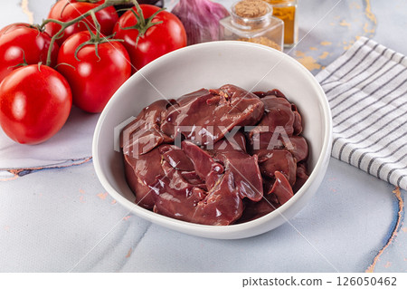 Raw chicken liver for cooking Raw chicken liver for cooking 126050462