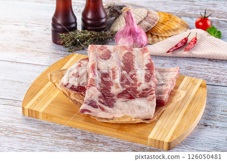 Raw pork ribs for cooking 126050481