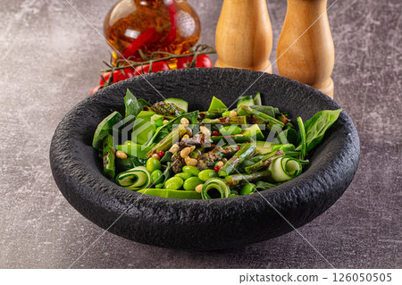 Vegetarian green salad with asparagus and avocado Vegetarian green salad with asparagus and avocado 126050505