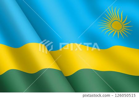 Rwanda waving flag 3d illustration Rwanda waving flag 3d illustration 126050515