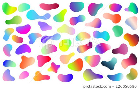 A beautiful set of colorful gradients displayed on a white background 126050586