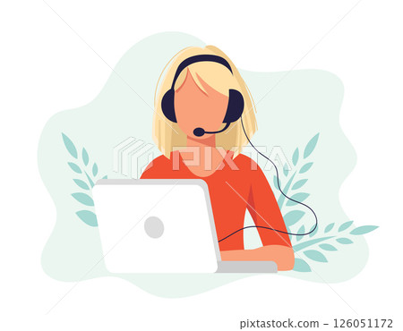 vector, laptop, woman 126051172