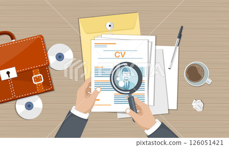 hiring, resume, vector 126051421