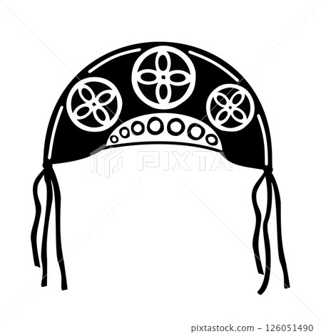 Cangaceiro hat. Black and white vector isolated illustration. Northeast of Brazil. Brazilian cordel Cangaceiro hat. Black and white vector isolated illustration. Northeast of Brazil. Brazilian cordel 126051490