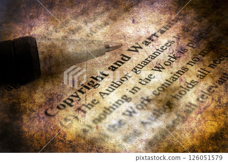 Copyright and warranties grunge concept 126051579