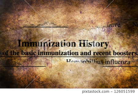 Immunization history form grunge concept 126051599
