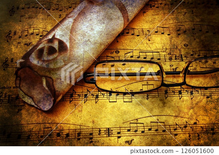 Music sheet and old letter grunge concept 126051600