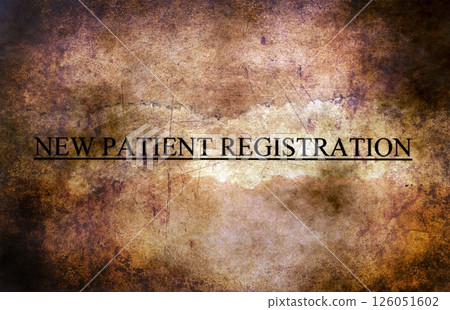 New patient registration grunge concept 126051602