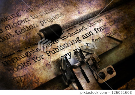 Publishing letter on vintage typewriter 126051608