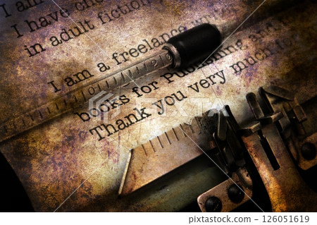 Thank you letter on typewriter 126051619