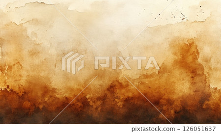 Abstract Brown Watercolor Dry Brush Glazing Grainy 126051637
