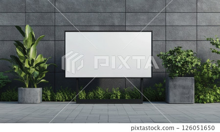 Sign Board Mockup On Building Wall 126051650