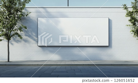 Sign Board Mockup On Building Wall 126051652