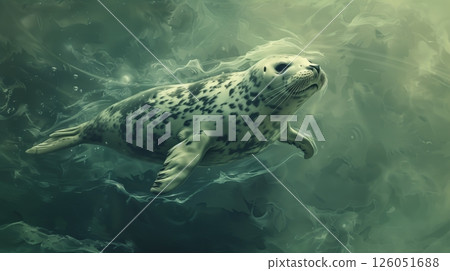 Atlantic Seal in the water 126051688