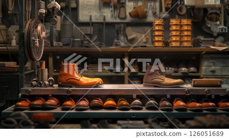 Traditional Shoemaking Workshop Background Depiction 126051689