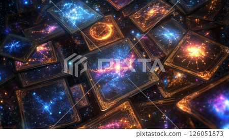 Cosmic Void With Tarot Cards Forming Constellations 126051873