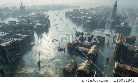 A Coastal Community Devastated By A Massive Tsunami A Coastal Community Devastated By A Massive Tsunami 126051942