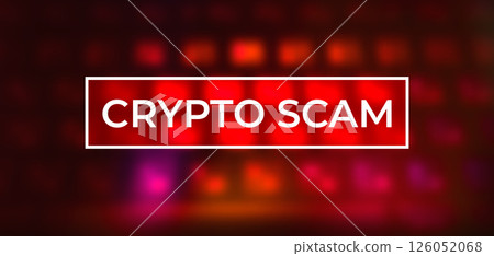 Crypto Scam Warning on Dark Red Background with Computer Keyboard Symbolizing Online Fraud Crypto Scam Warning on Dark Red Background with Computer Keyboard Symbolizing Online Fraud 126052068