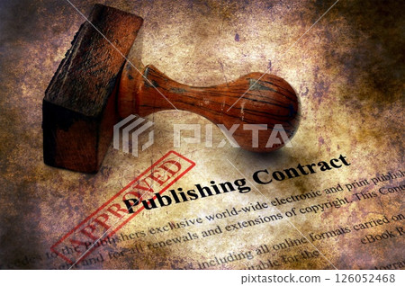 Publishing contract - approved grunge concept Publishing contract - approved grunge concept 126052468