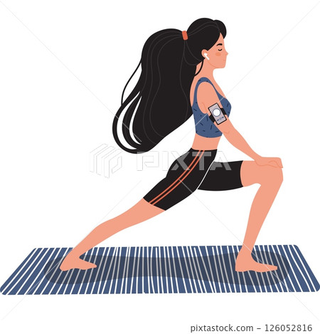 woman doing fitness vector healthy lifestyle and sport icon isolated on white woman doing fitness vector healthy lifestyle and sport icon isolated on white 126052816