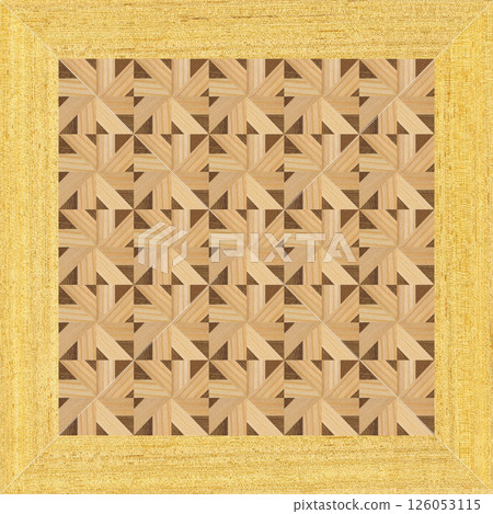 Wooden marquetry frame can be patterns created from the combination of pine wenge and walnut wood, wooden floor, parquet, cutting board Wooden marquetry frame can be patterns created from the combination of pine wenge and walnut wood, wooden floor, parquet, cutting board 126053115