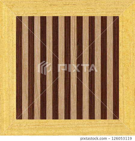 Wooden marquetry frame can be patterns created from the combination of pine wenge and walnut wood, wooden floor, parquet, cutting board 126053119