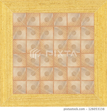 Wooden marquetry frame can be patterns created from the combination of pine wenge and walnut wood, wooden floor, parquet, cutting board 126053138