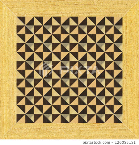 Wooden marquetry frame can be patterns created from the combination of pine wenge and walnut wood, wooden floor, parquet, cutting board Wooden marquetry frame can be patterns created from the combination of pine wenge and walnut wood, wooden floor, parquet, cutting board 126053151
