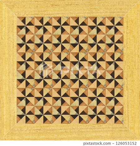 Wooden marquetry frame can be patterns created from the combination of pine wenge and walnut wood, wooden floor, parquet, cutting board 126053152