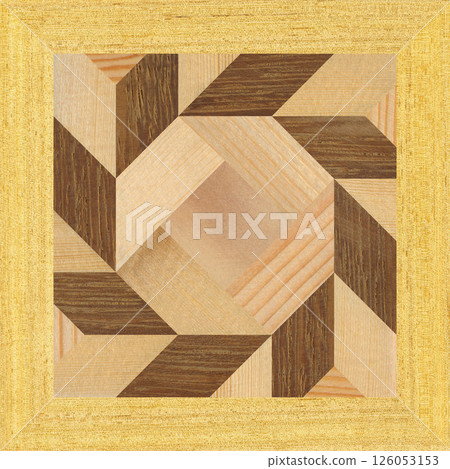 Wooden marquetry frame can be patterns created from the combination of pine wenge and walnut wood, wooden floor, parquet, cutting board Wooden marquetry frame can be patterns created from the combination of pine wenge and walnut wood, wooden floor, parquet, cutting board 126053153