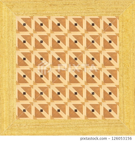 Wooden marquetry frame can be patterns created from the combination of pine wenge and walnut wood, wooden floor, parquet, cutting board 126053156
