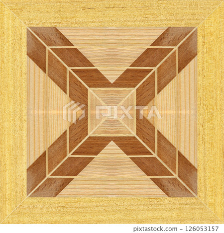 Wooden marquetry frame can be patterns created from the combination of pine wenge and walnut wood, wooden floor, parquet, cutting board 126053157