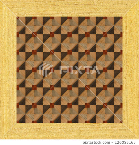 Wooden marquetry frame can be patterns created from the combination of pine wenge and walnut wood, wooden floor, parquet, cutting board Wooden marquetry frame can be patterns created from the combination of pine wenge and walnut wood, wooden floor, parquet, cutting board 126053163